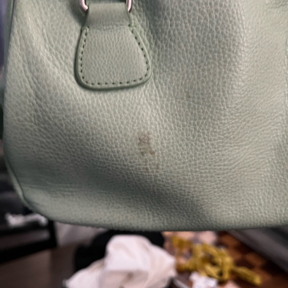 Fossil Mint Sage Light Green Leather Purse Hand Bag Shoulder Bag - Picture 3 of 5